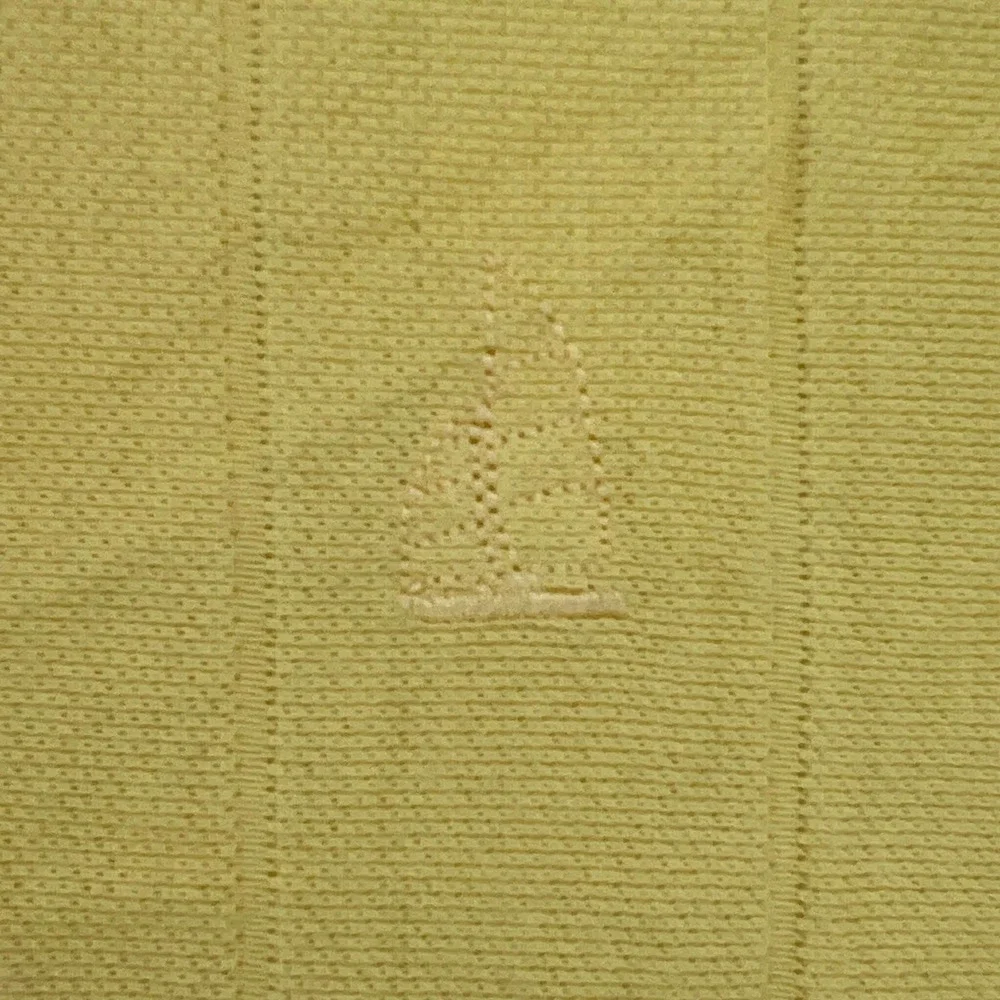Keeler Bay Mens XL Yellow Short Sleeve Textured‎ Stripe Sailboat Polo Shirt